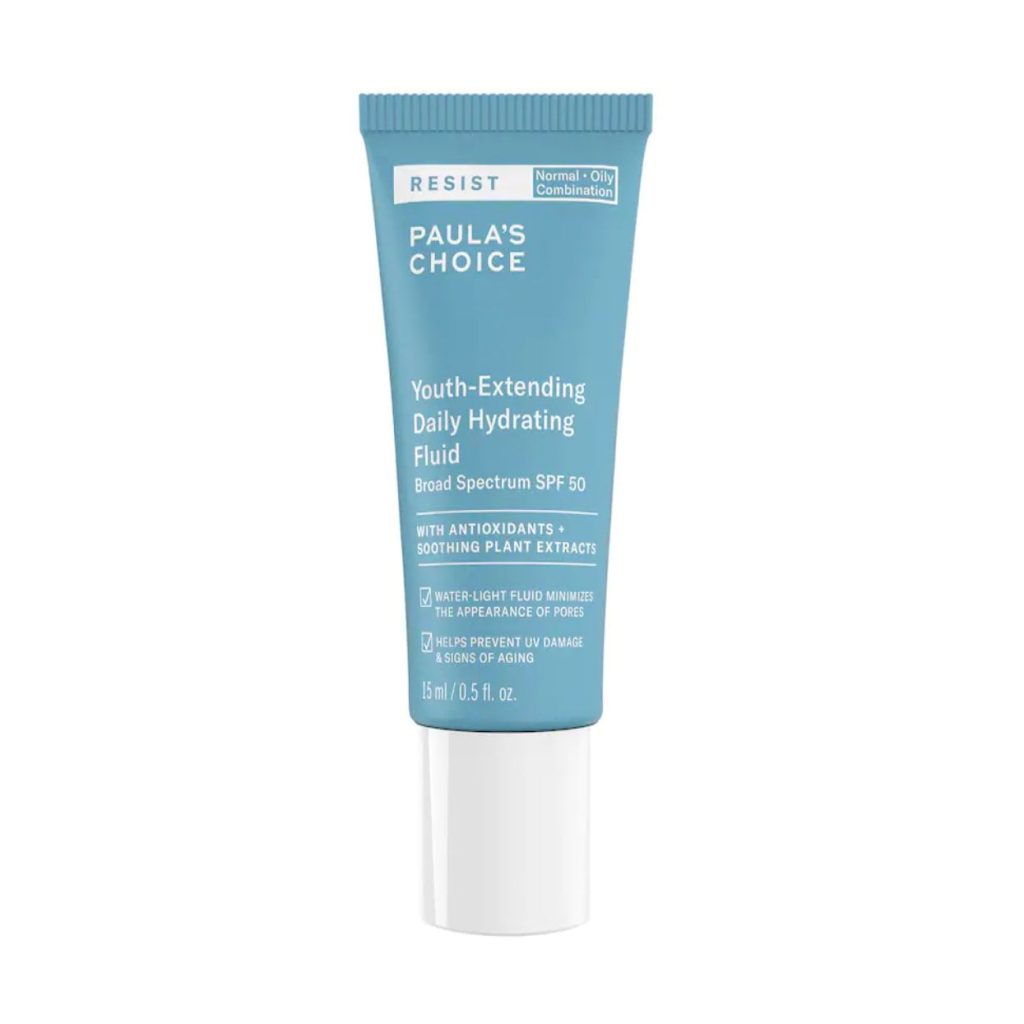 Paula’s Choice and Cosmetics RESIST Youth-Extending Daily Hydrating Fluid SPF 50 – 15ml