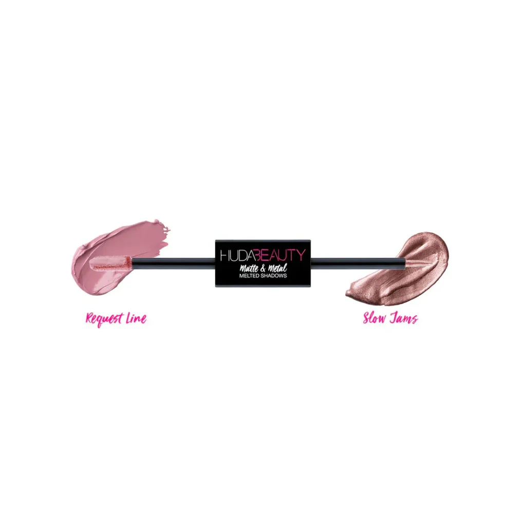 Huda Beauty Matte & Metal Melted Double Ended Liquid Eyeshadows – Request Line & Slow Jams – 2ml