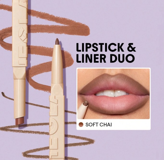 Shein Brand Sheglam Glam 101 Lipstick & Liner Duo – Soft Chai