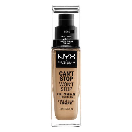 Nyx can’t stop won’t stop full coverage Foundation – 30ml – Beige