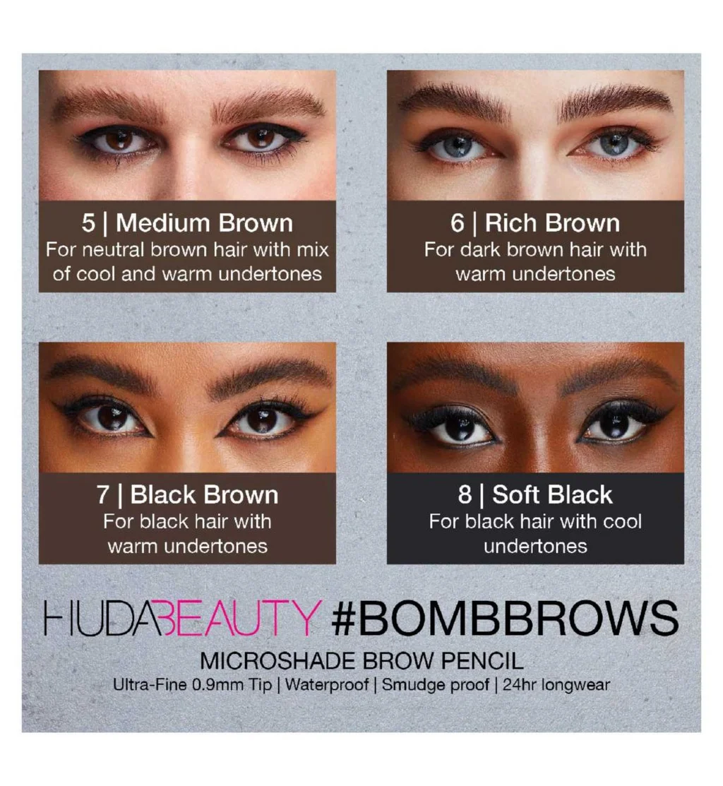 HudaBeauty BOMBBROWS Microshade Brow Pencil - Black Brown - 7 - Image 5