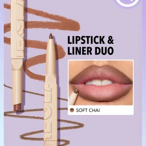 Shein Brand Sheglam Glam 101 Lipstick & Liner Duo - Soft Chai