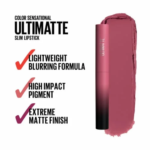 Maybelline Color Sensational Ultimatte Slim Lipstick Makeup - More Mauve - 1.7g - Image 3