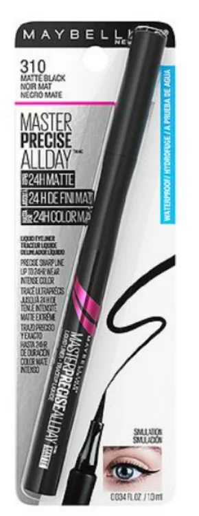 Maybelline Master Precise All Day Liquid Eyeliner Makeup - Black - 10ml - Image 2