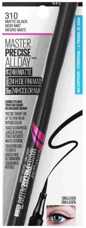 Maybelline Master Precise All Day Liquid Eyeliner Makeup - Black - 10ml - Image 3