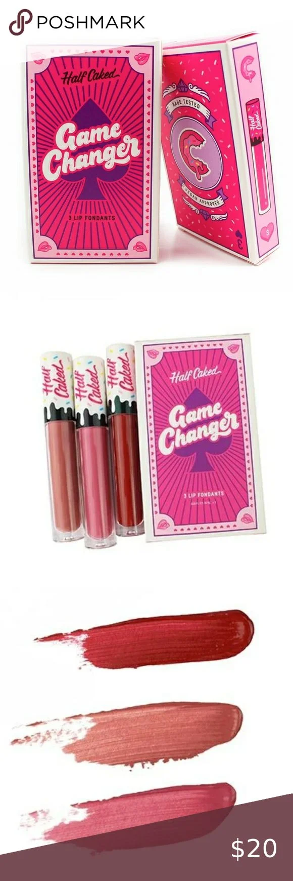 Half Caked Game Changer Lip Fondant Trio - 82Bordeaux - Full Size - Image 2