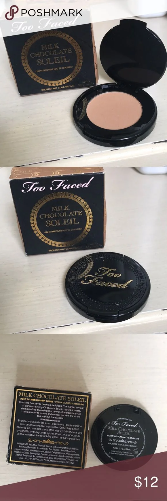 Too Faced Cosmetics Bronzer - Light Medium Matte - Travel - Image 3