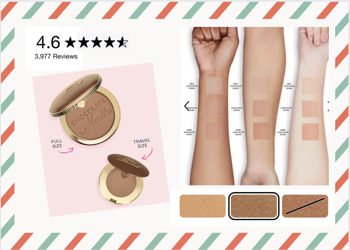 Too Faced Cosmetics Bronzer - Light Medium Matte - Travel - Image 4