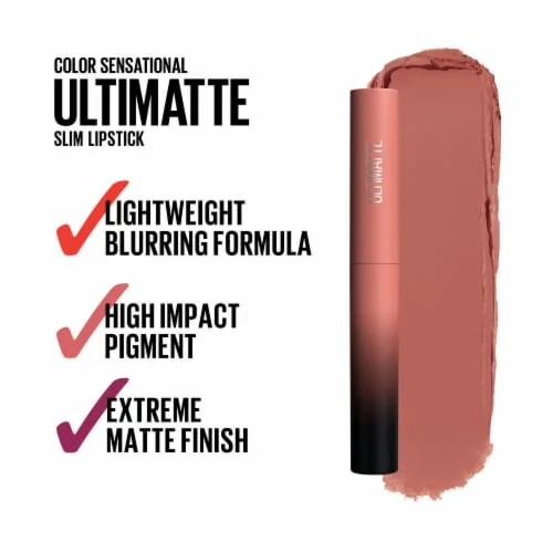Maybelline Color Sensational Ultimatte Slim Lipstick Makeup - More Buff - 1.7g - Image 4
