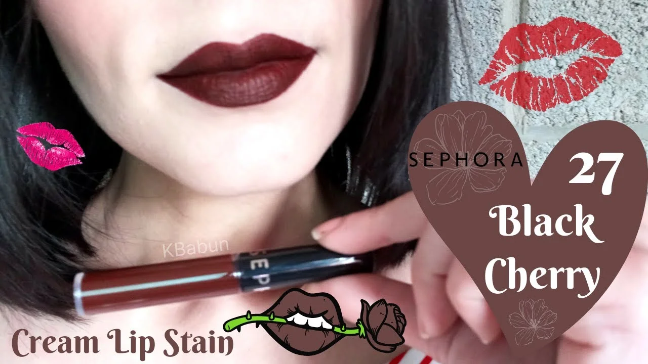 SEPHORA Cream Lip Stain - 2.5ml, 27 Black Cherry - Image 2