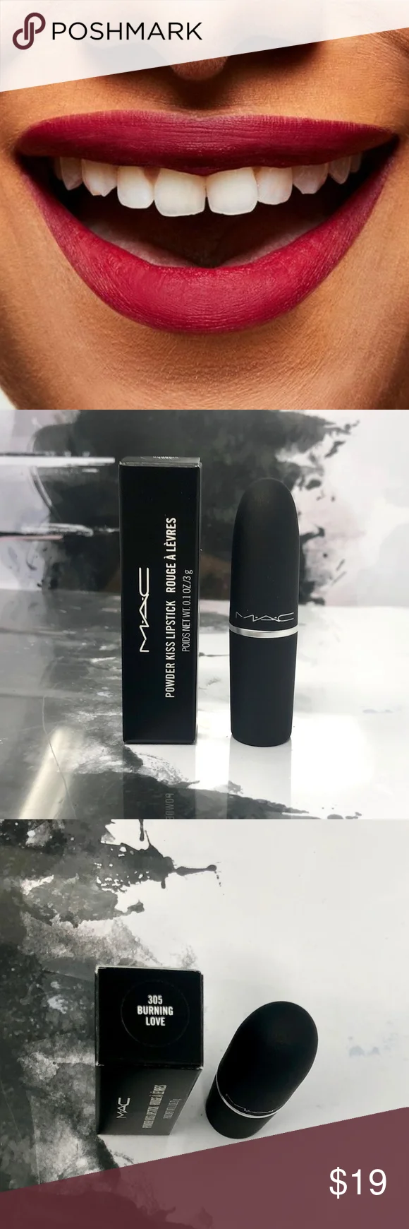 Mac Powder kiss Lipstick - Burning Love - 3g - Image 4