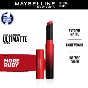 Maybelline Color Sensational Ultimatte Slim Lipstick Makeup - More Ruby - 1.7g