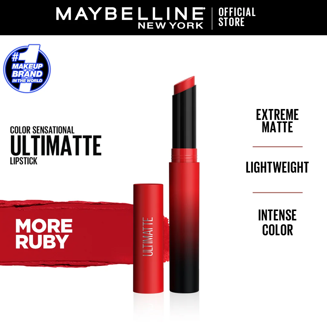 Maybelline Color Sensational Ultimatte Slim Lipstick Makeup - More Ruby - 1.7g