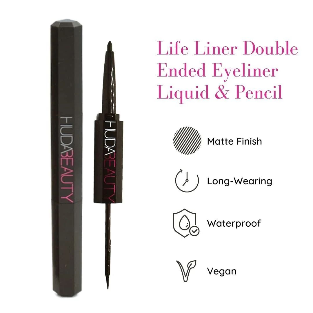 Huda Beauty Life Liner Duo Pencil & Liquid Eyeliner - 1.5ml - Very Vanta - Image 4