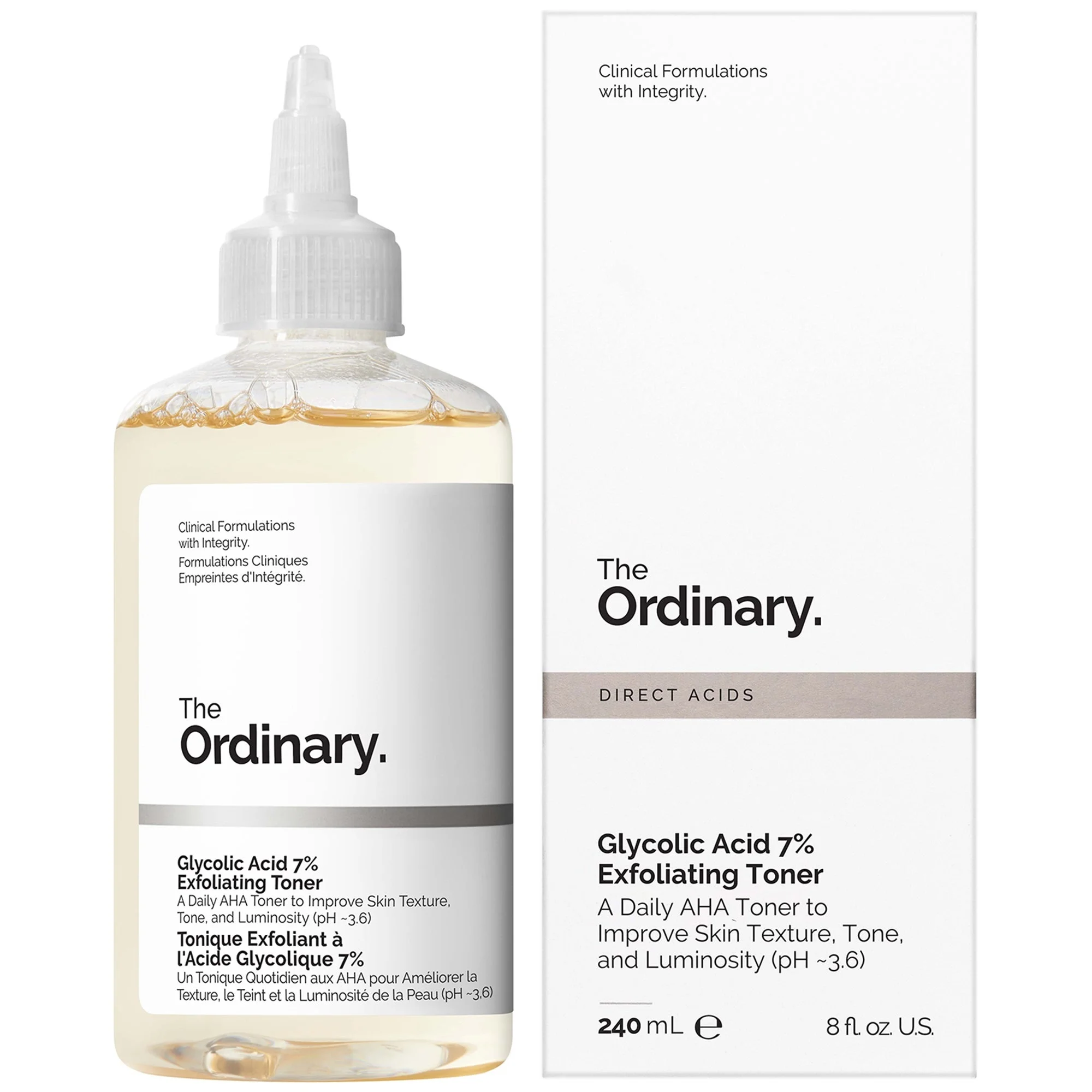 The Ordinary Glycolic Acid 7% Exfoliating Toner Direct Acid - 240ml
