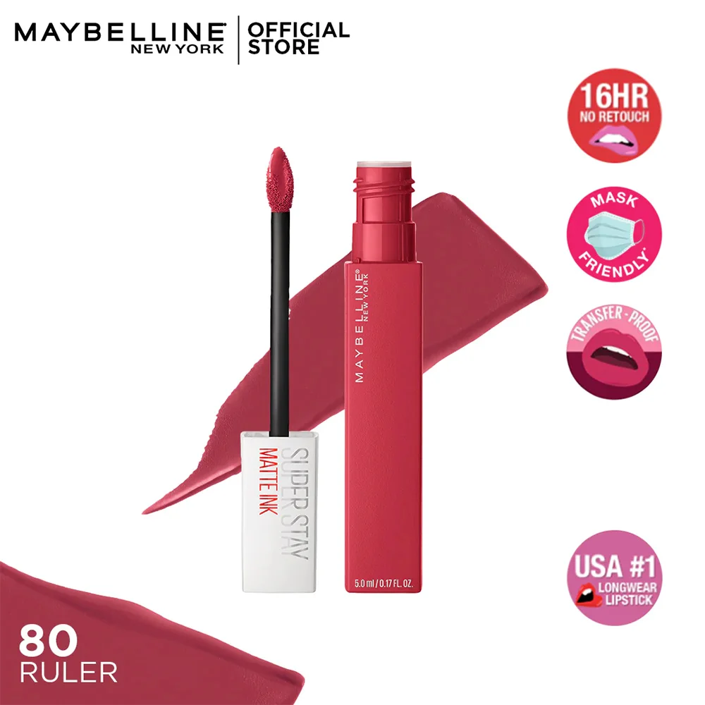 Maybelline New York Matte Finish Liquid Lipstick - Ruler 80 - 5ml - Image 3