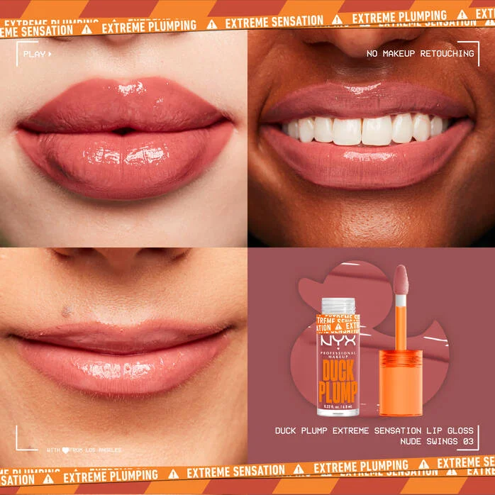 NYX Duck Plump High Pigment Plumping Lip Gloss - NUDE SWINGS - 7ml - Image 2