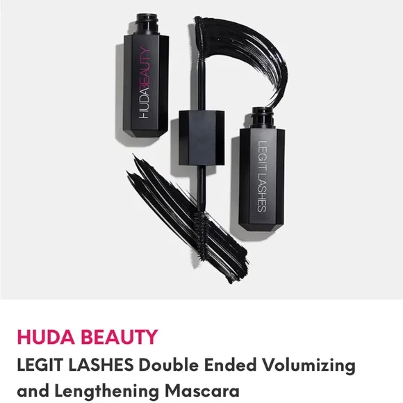Huda Beauty Legit Lashes Double-Ended Volumizing and Lengthening Mascara - Extreme Black - 8.5ml - Image 2