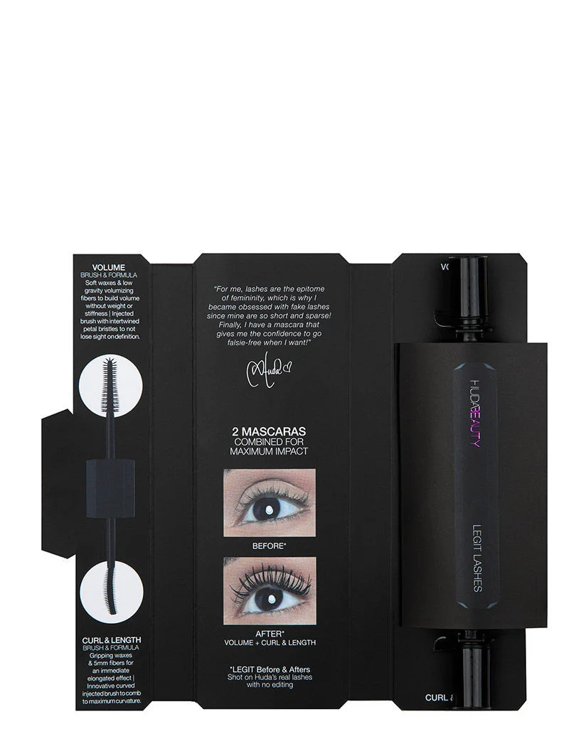 Huda Beauty Light Lashes 2 Mascaras in 1- 7ml - Very Vanta (Extreme Black) - Image 3