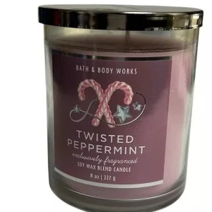 Bath & Body Works Single Wick Candle - Twisted Peppermint Mason - 198g