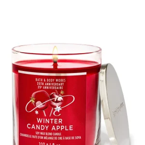 Bath & Body Works Single Wick Candle - Winter Candy Apple Mason - 198g