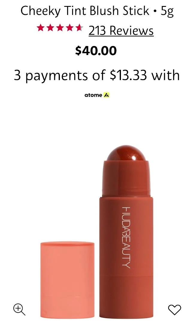 HudaBeauty Cheeky Tint Blush Stick - Rebel Red - Image 4